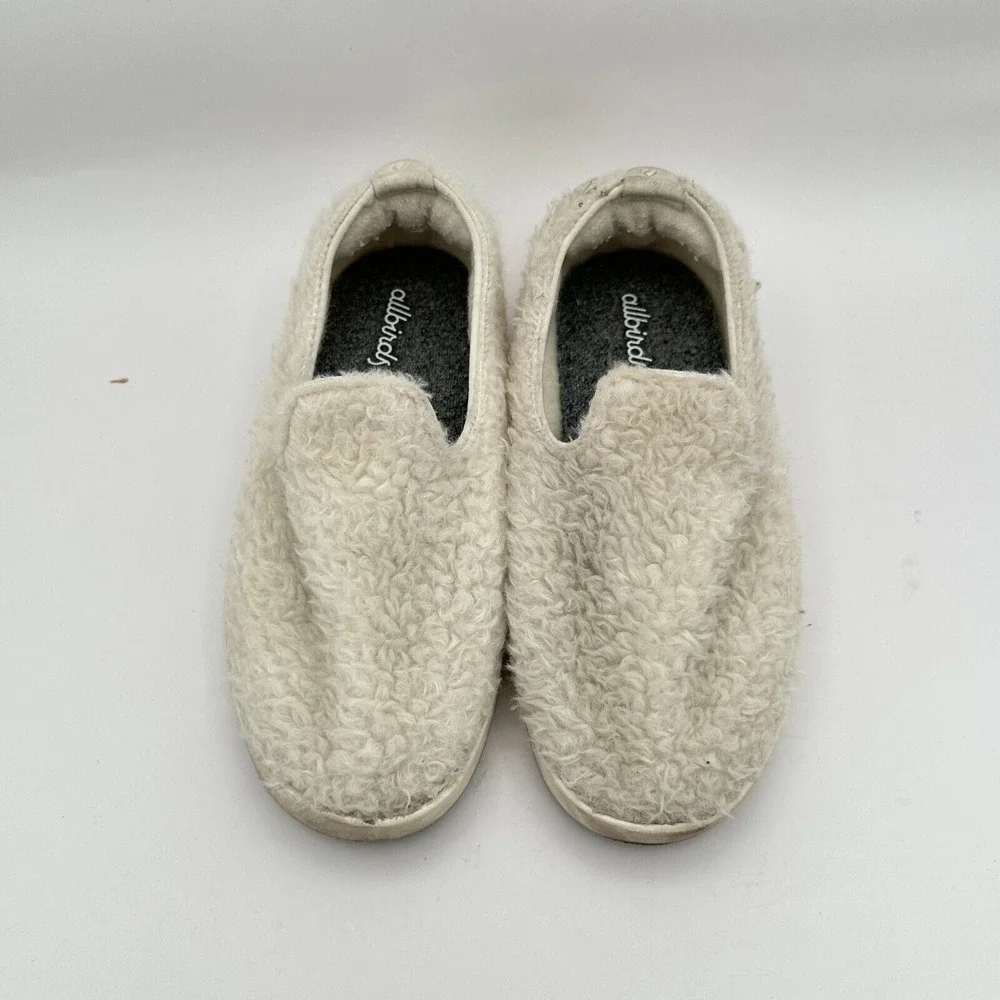 Allbirds Smallbirds Shoes Girls Y1 Ivory Lounger Merino Wool‎ Fluff Teddy Boucle